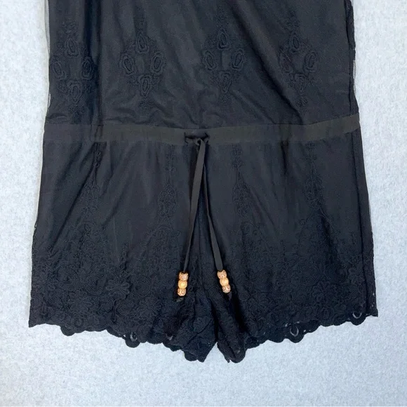 Chaser Romper Black Lace Size Small Spaghetti Straps Adjustable Cinch Waist NWT - Picture 4 of 16